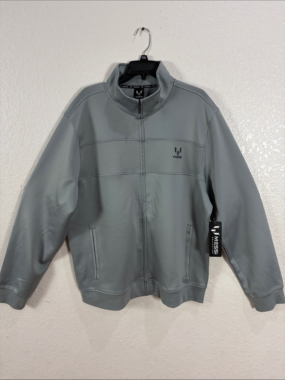 Messi Collection,Size XXL,Men's Grey Full-Zip Track Jacket